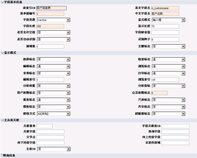 表单自定义之字段定义