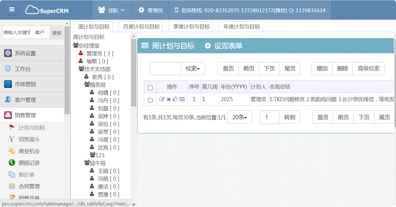 CRM销售计划